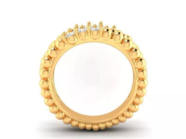 Van Cleef Perlée 3-Row Diamond Ring galeri görseli