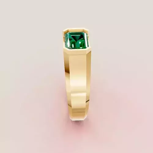 Emerald Gemstone Gold Ring 3D Model - JPB — 7. görsel