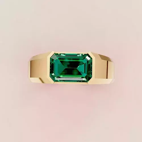 Emerald Gemstone Gold Ring 3D Model - JPB — 9. görsel