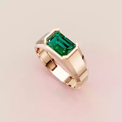 Emerald Gemstone Gold Ring 3D Model - JPB — 3. görsel