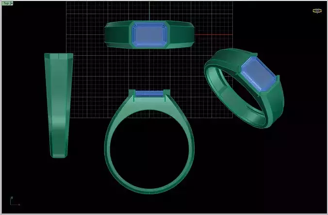 Emerald Gemstone Gold Ring 3D Model - JPB — 10. görsel
