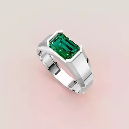 Emerald Gemstone Gold Ring 3D Model - JPB — 4. görsel