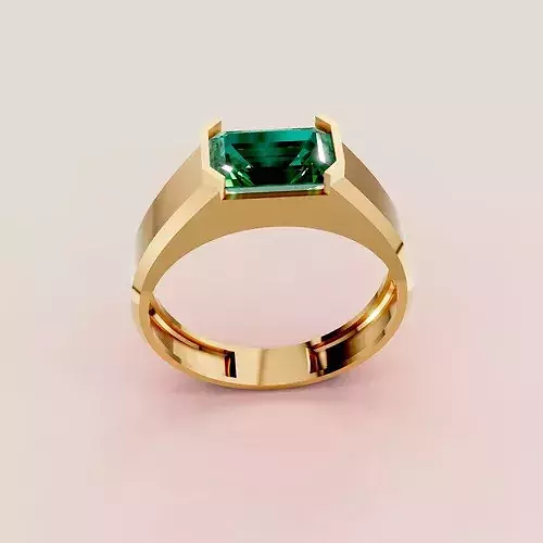 Emerald Gemstone Gold Ring 3D Model - JPB — 5. görsel