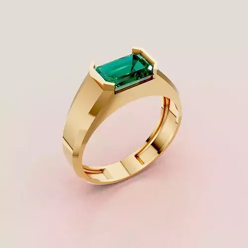 Emerald Gemstone Gold Ring 3D Model - JPB — 8. görsel