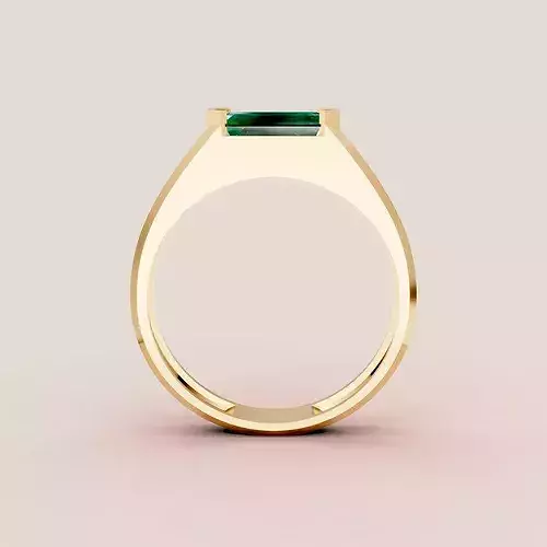 Emerald Gemstone Gold Ring 3D Model - JPB — 6. görsel